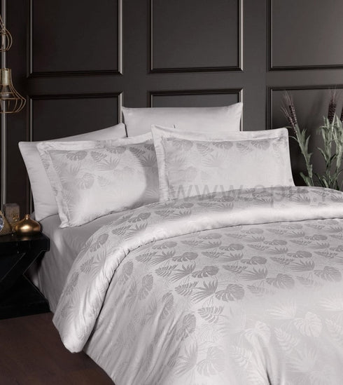 Exclusive žakardinio satino "Jacquard Collection" patalynės komplektas, šviesiai pilkos spalvos